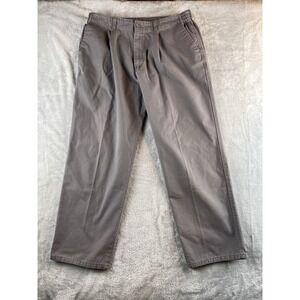 Vtg Dockers Levis Chino Pants Mens 34x29 Gray Pleated Office Preppy 90's